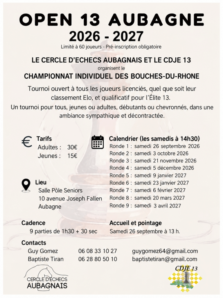 Open 13 Aubagne 2026 2027